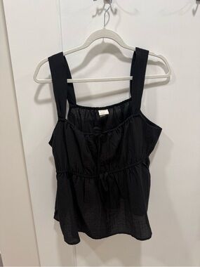 a new day Black Smocked Peplum Camisole